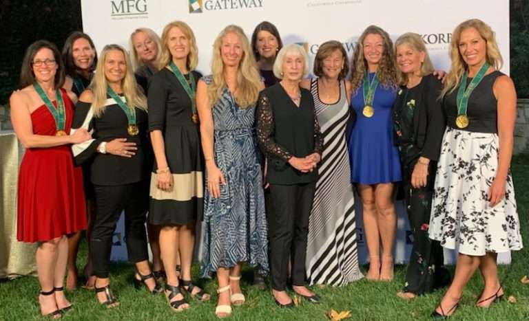 1996 Olympic Synchronized Artistic Swimming team at the 25 year anniversary and reunion in 2021. Suzannah Bianco is in this photo.